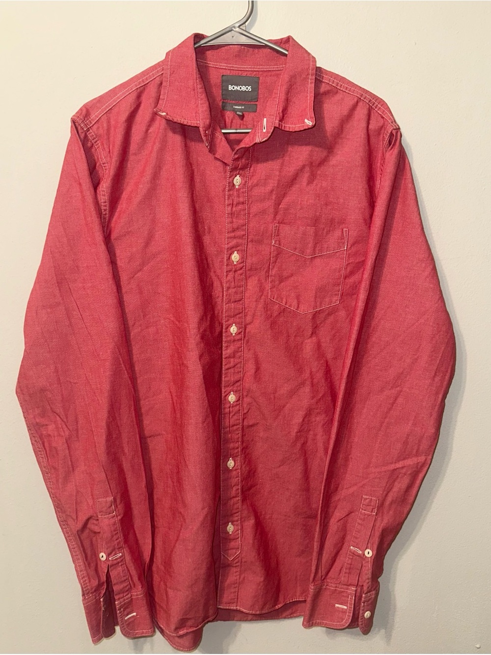 Bonobos Men's Red Long-Sleeve Button-Down Shirt